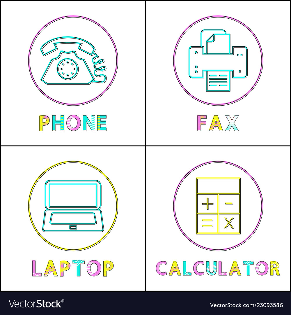 phone and fax machine icons royalty free vector image fax from laptop