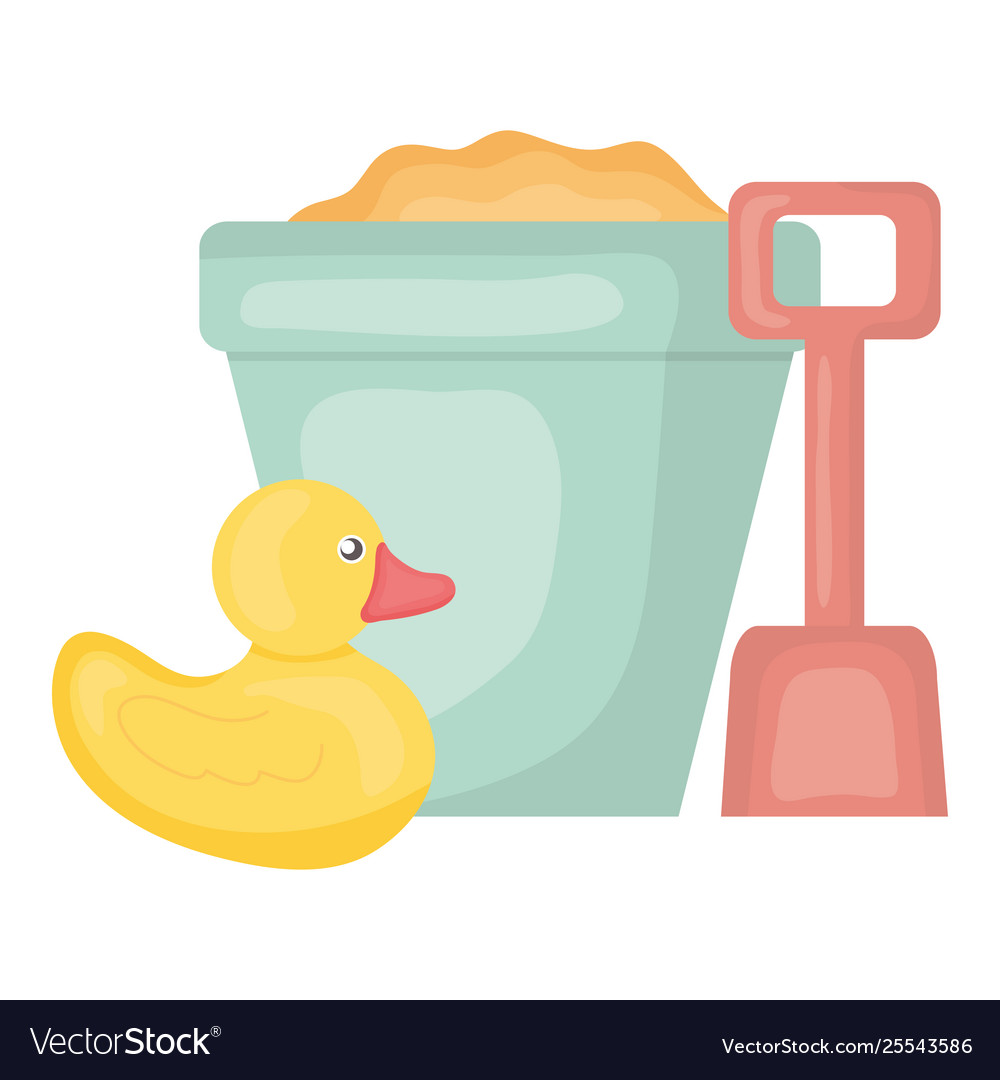 Sand Bucket With Shovel And Duck Square Frame
