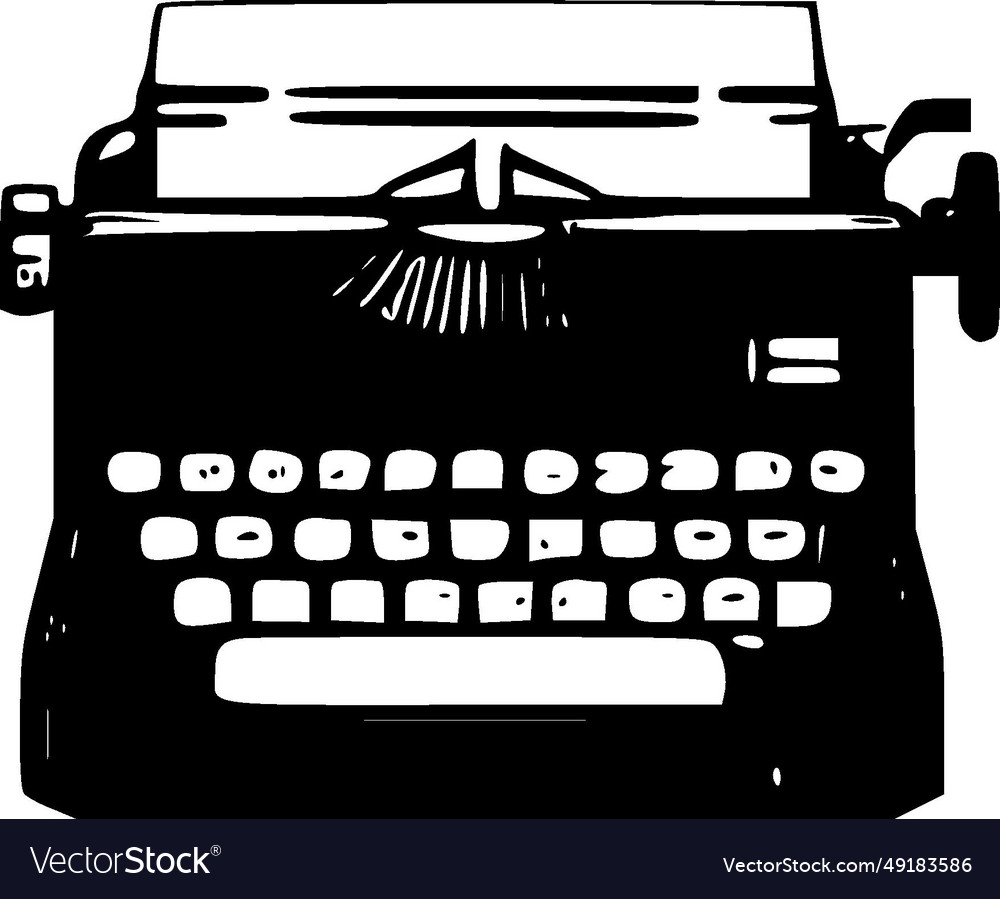 Typewriter - black and white isolated icon