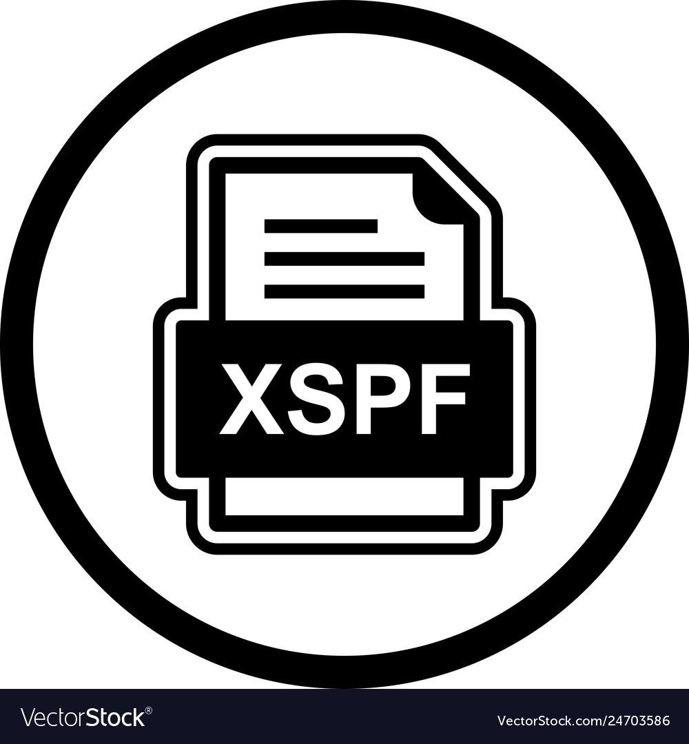 Xspf file document icon Royalty Free Vector Image