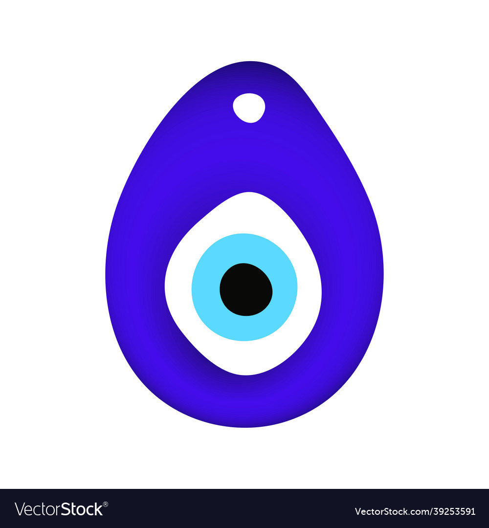 Blau orientalisches böses Auge Symbol Amulett flach Stil