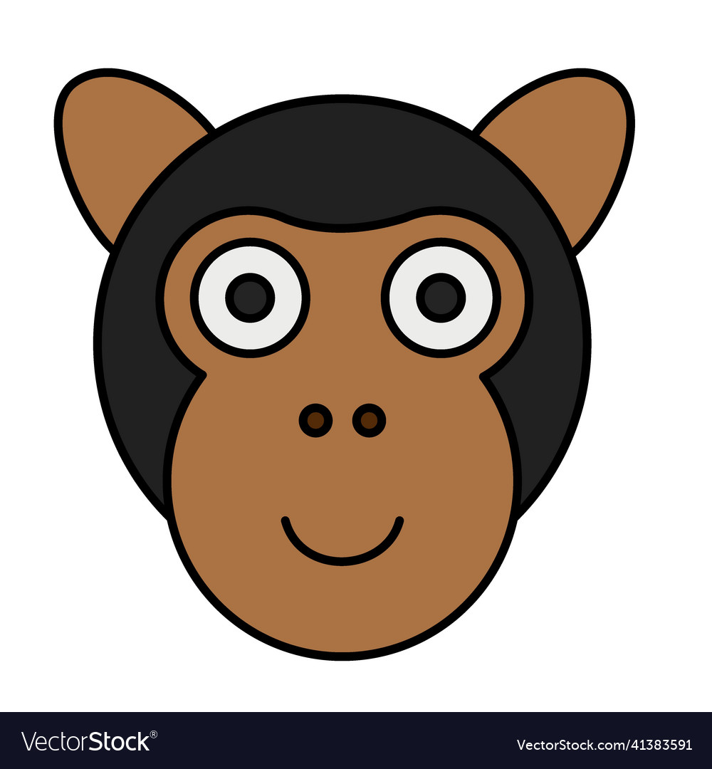 Cute cartoon ape face icon Royalty Free Vector Image Cute cartoon ape face icon Royalty Free Vector Image
