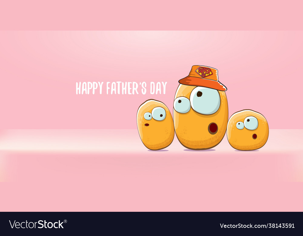 Happy fathers day horizontal banner with cartoon Vector Image