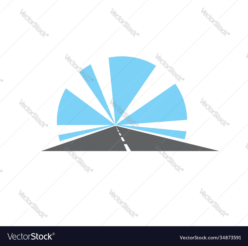 Highway road isolated pathway icon sign Royalty Free Vector