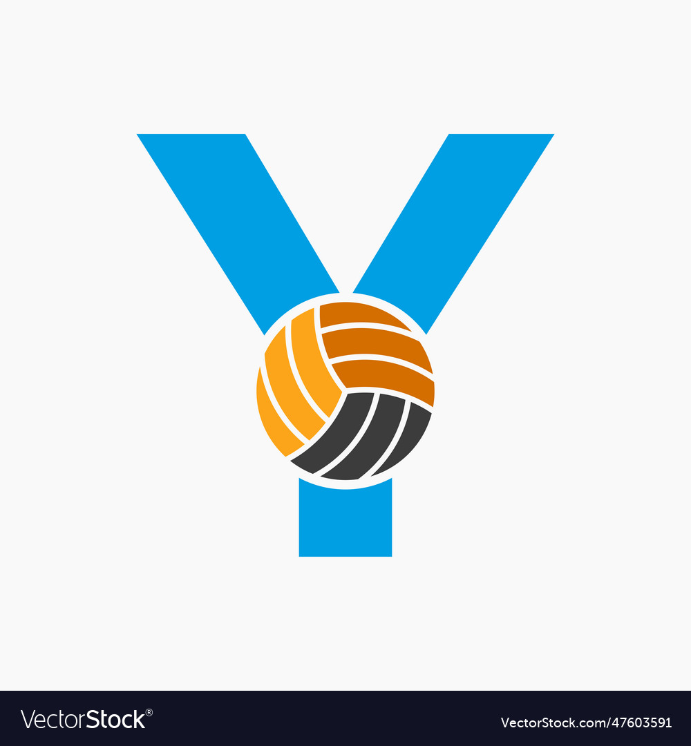 Letter y volleyball logo concept volleyball Vector Image