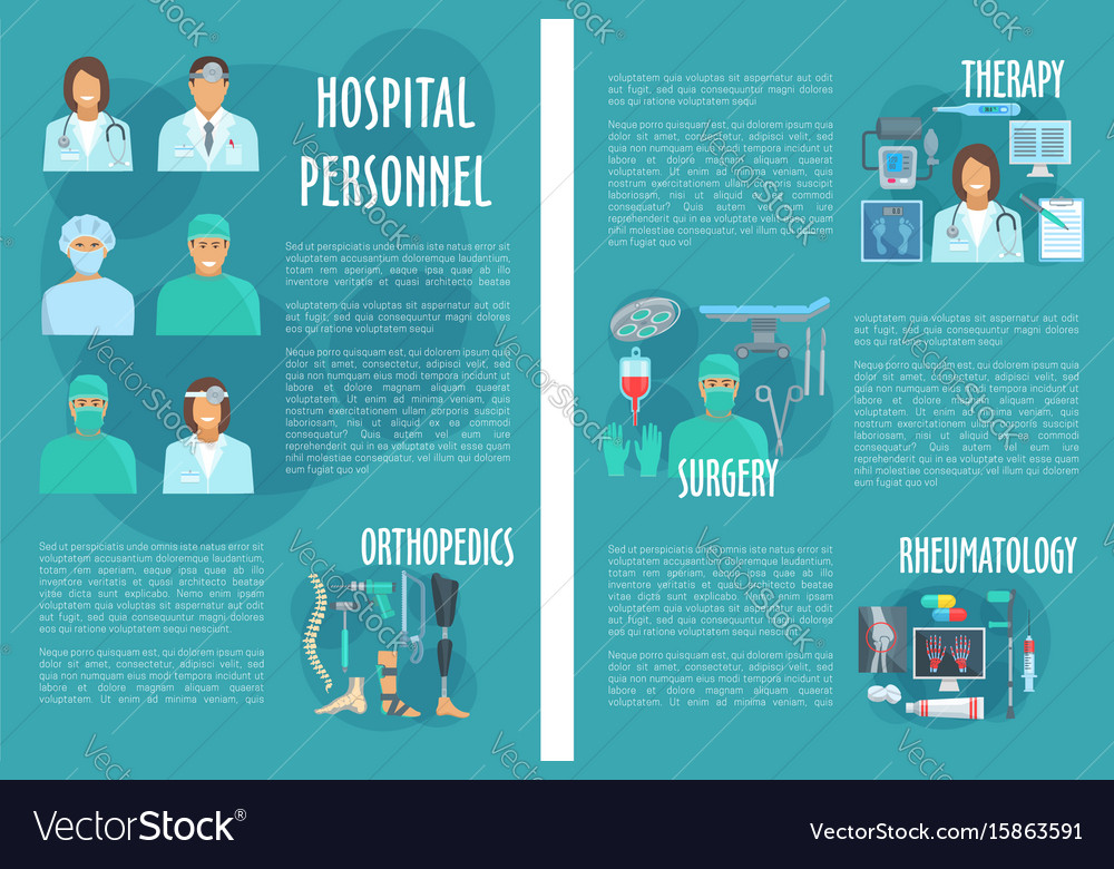 medical brochure for hospital personnel doctors vector image