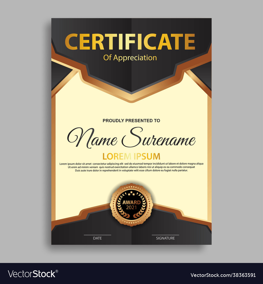 Modern Certificate Royalty Free Vector Image - Vectorstock