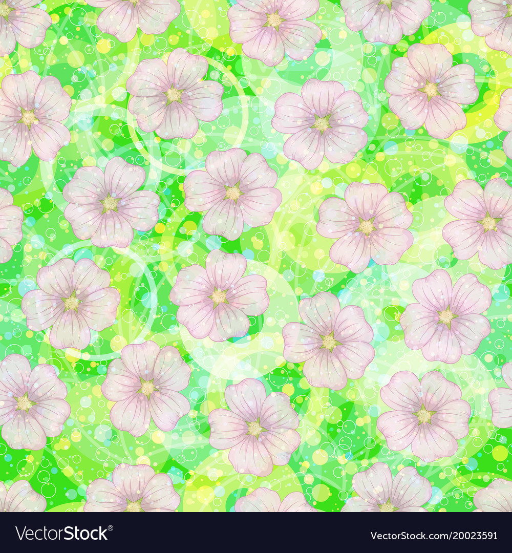 Seamless floral pattern mallow Royalty Free Vector Image