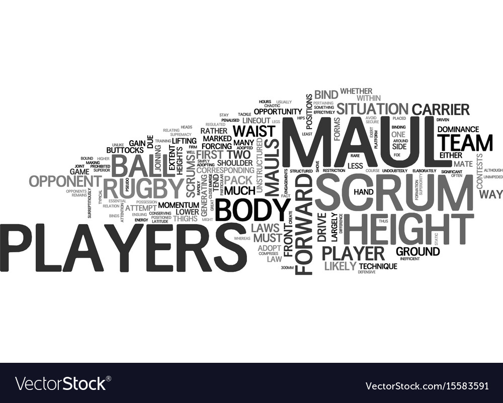 Why do rugby players scrum and maul at such Vector Image