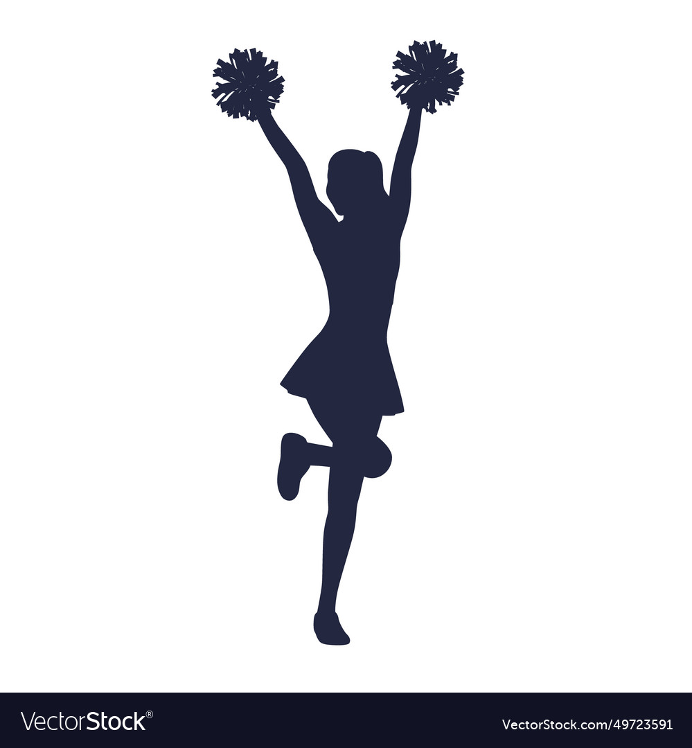 Young female cheerleader silhouette