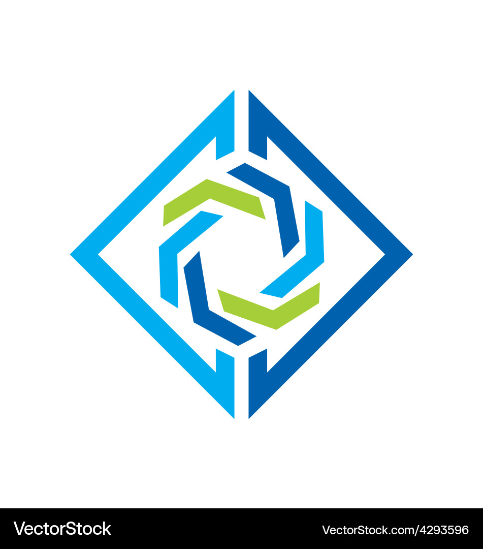 Circular abstract technology logo Royalty Free Vector Image