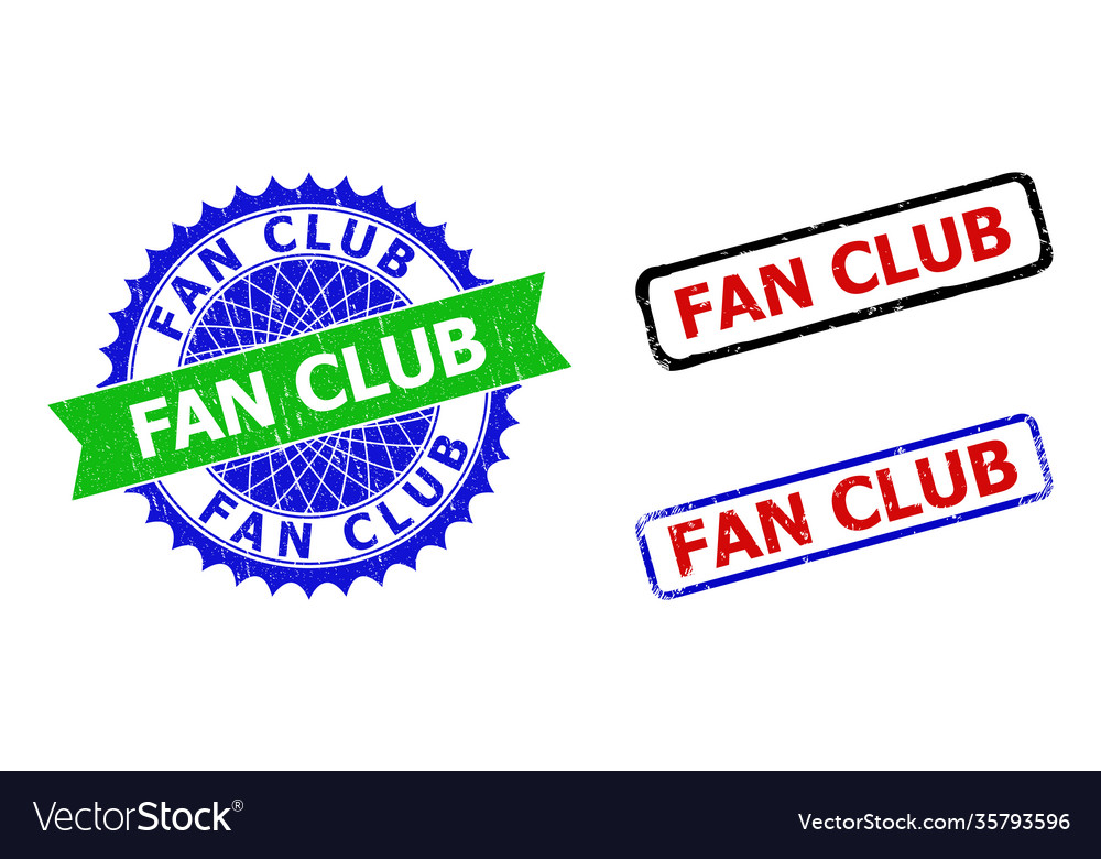 Fan Club Rosette und Rechteck bicolor Stempel