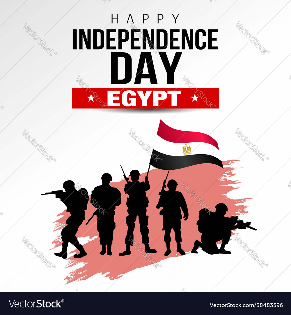 Happy independence day egypt template design Vector Image