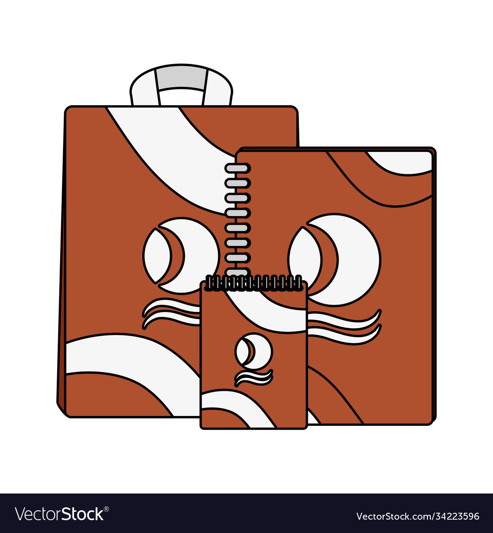 Notebooks and shopping bag branding icons