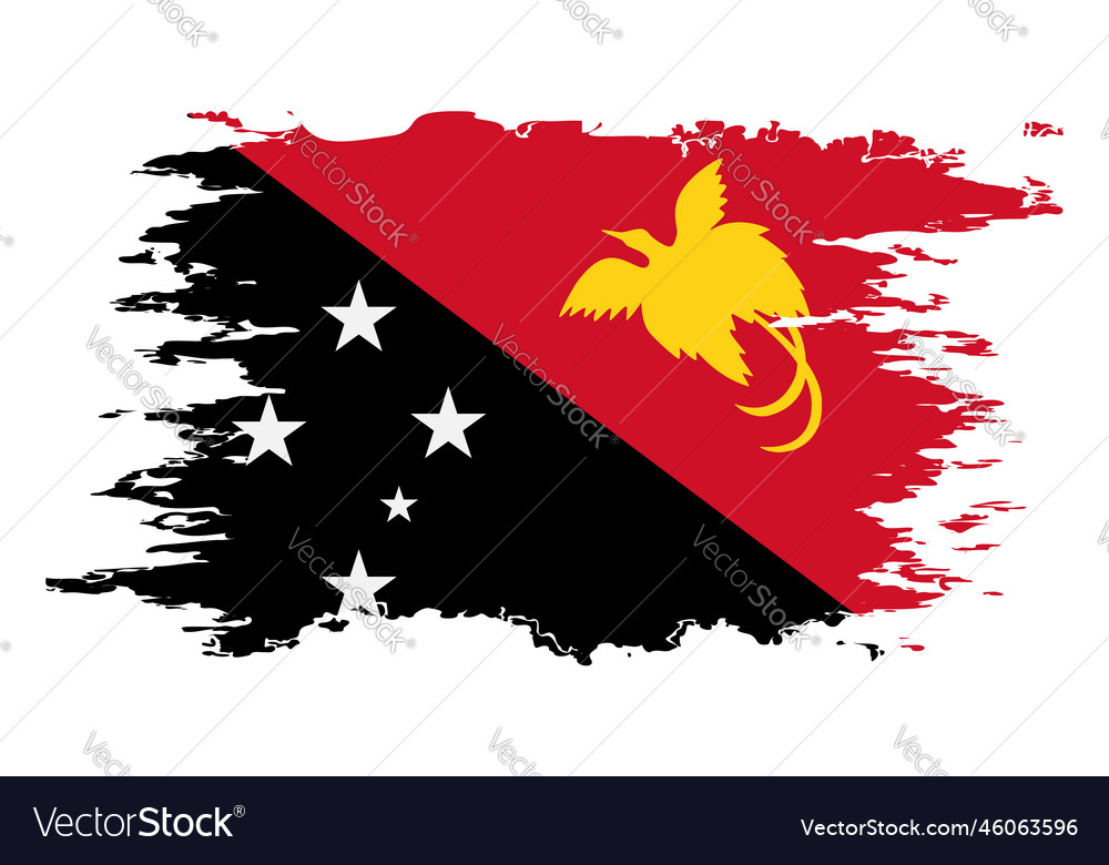 Papua new guinea flag grunge brush color image Vector Image