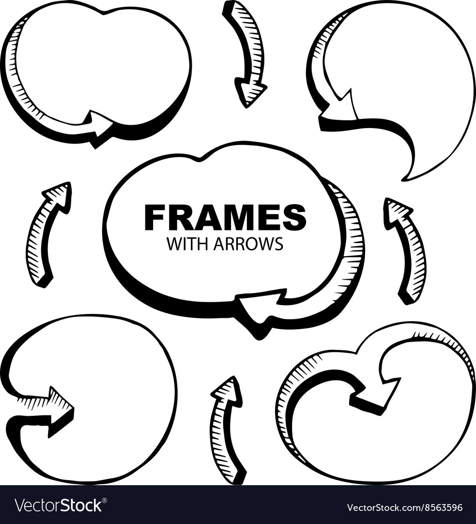 Round framework with arrows Royalty Free Vector Image