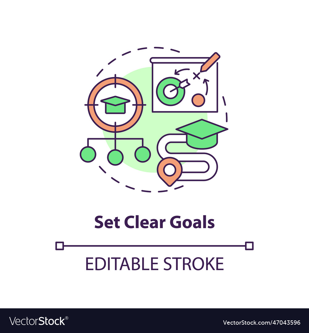 Set clear goals concept icon