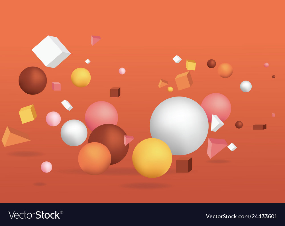 3d figures realistic primitives Royalty Free Vector Image