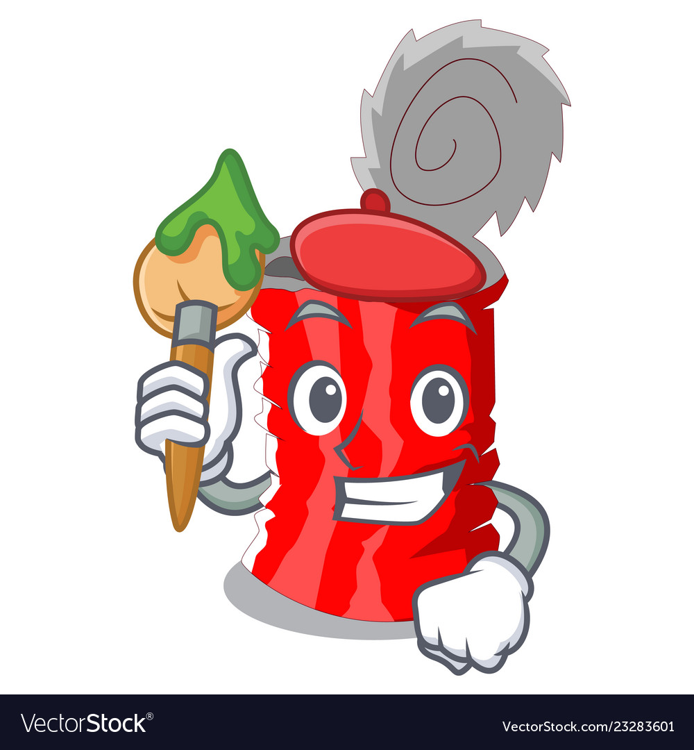 Artist tin can shape on a cartoon Royalty Free Vector Image Artist tin can shape on a cartoon Royalty Free Vector Image