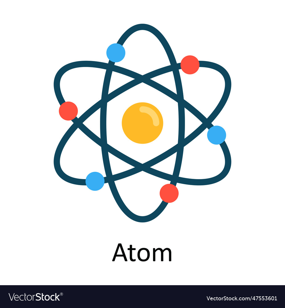 Atom flat icon design nature Royalty Free Vector Image