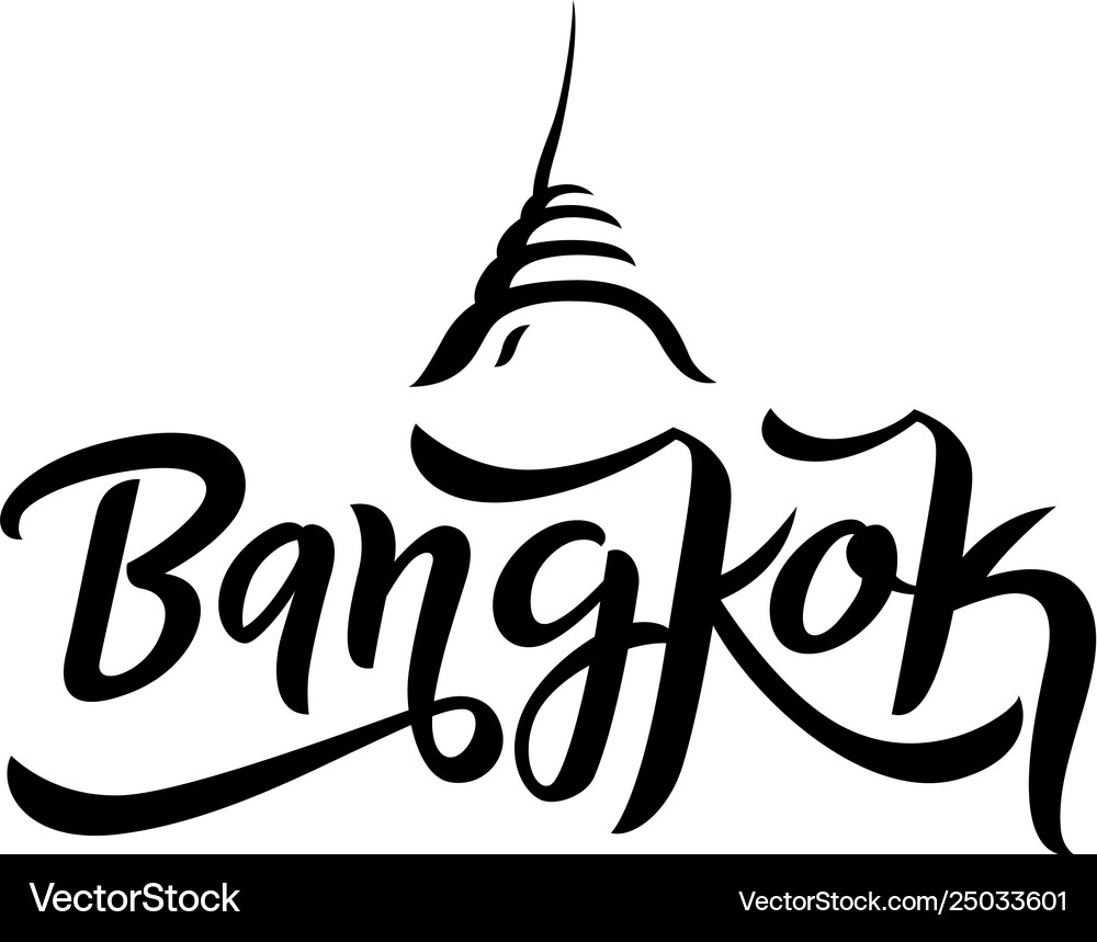 Bangkok city lettering logo Royalty Free Vector Image