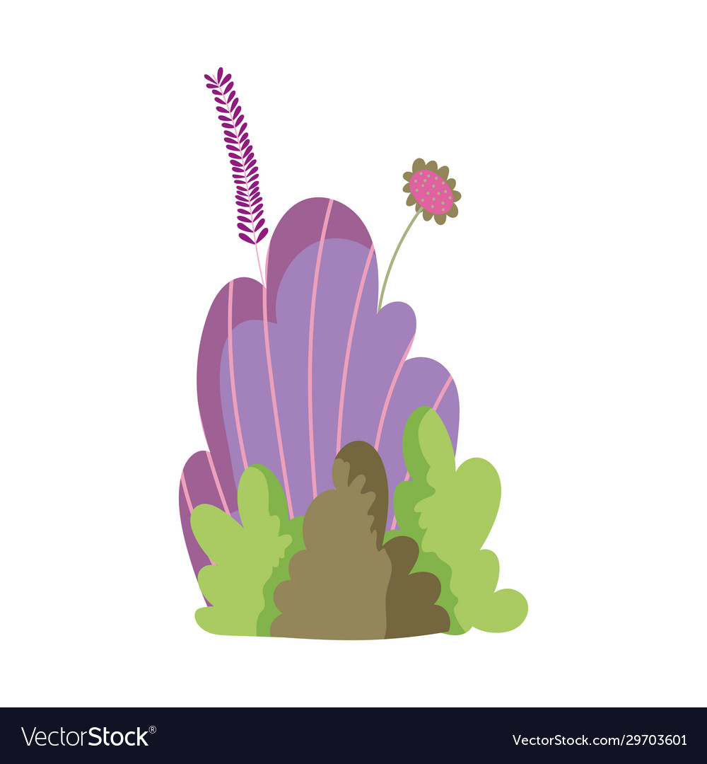 Bushes foliage flower branch botanical icon design