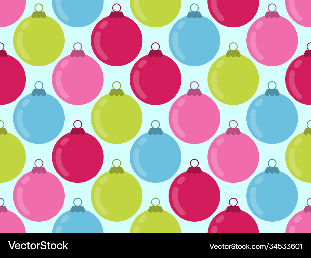 Christmas balls seamless pattern Royalty Free Vector Image