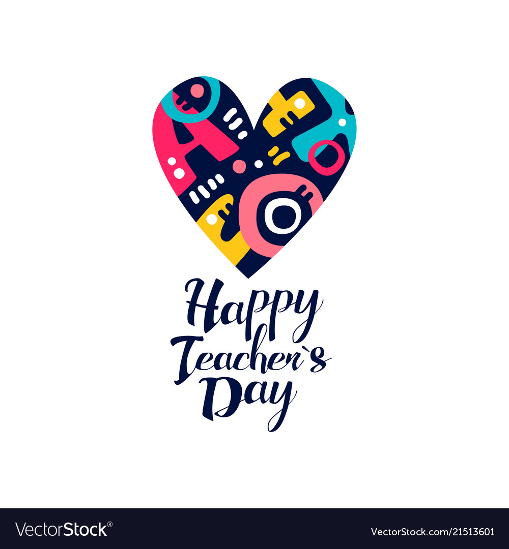 Happy teachers day logo creative template Vector Image