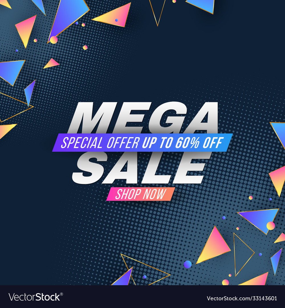 Poster for mega sale advertising banner