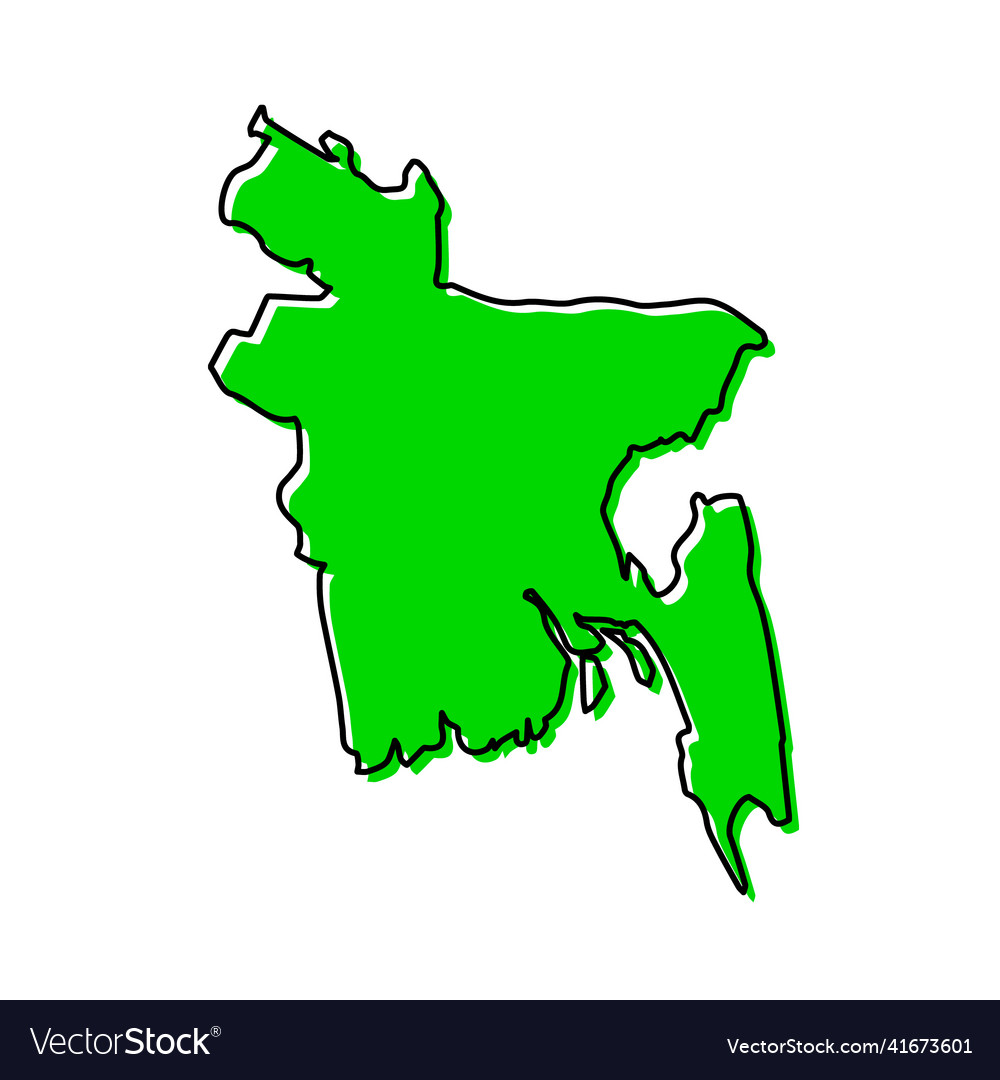 Simple outline map of bangladesh stylized line Vector Image