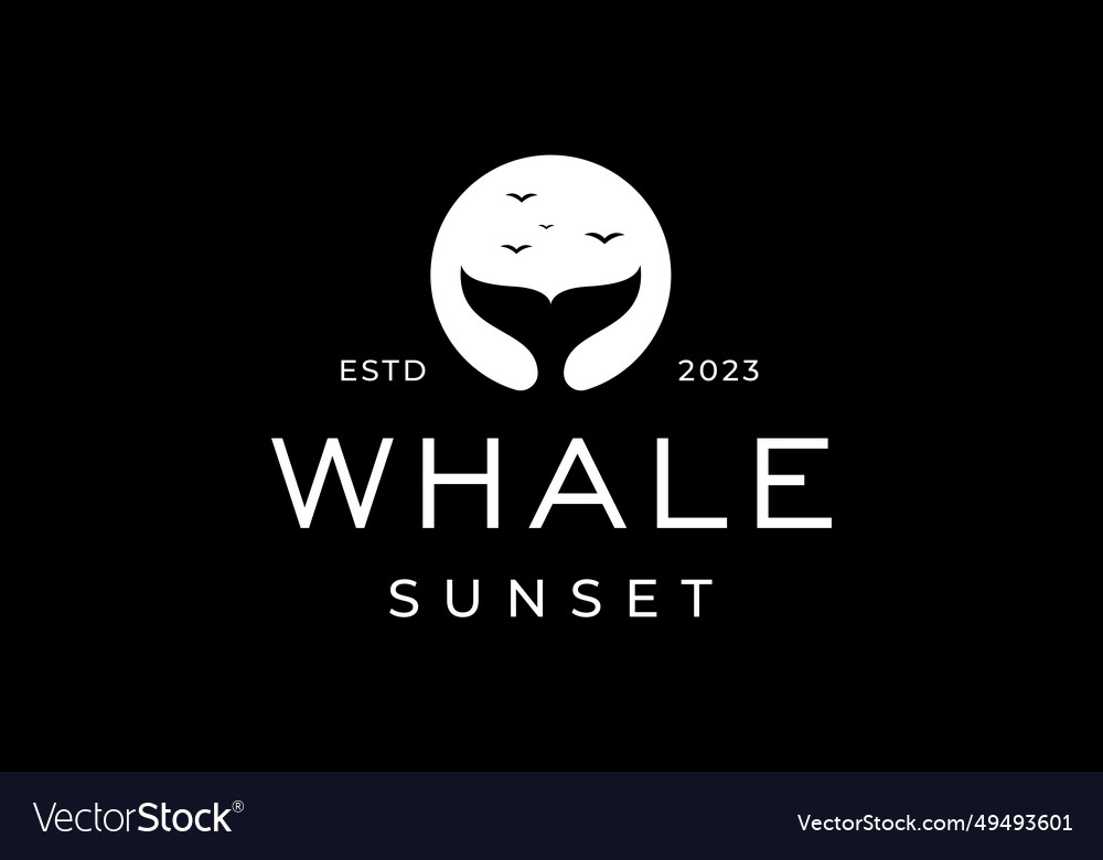 Simple whale dolphin shark tail logo