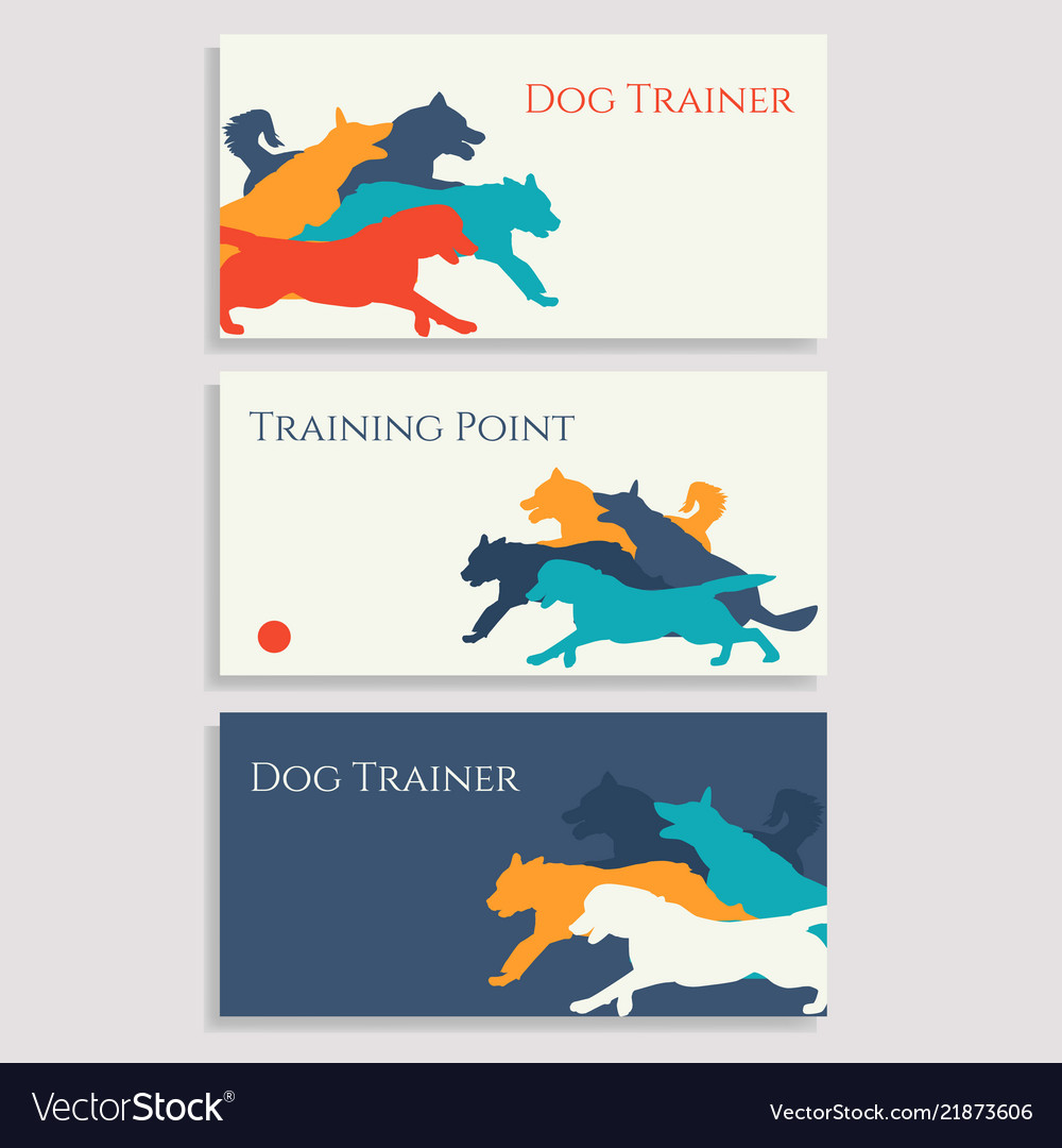 Dog Sport Leaflets Trainer Business Cards Vector Image Trainer Business Cards Vector Image