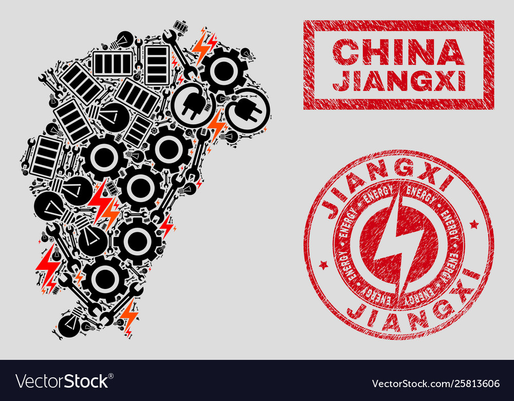 Elektrische Mosaike injiangxi Provinzkarte