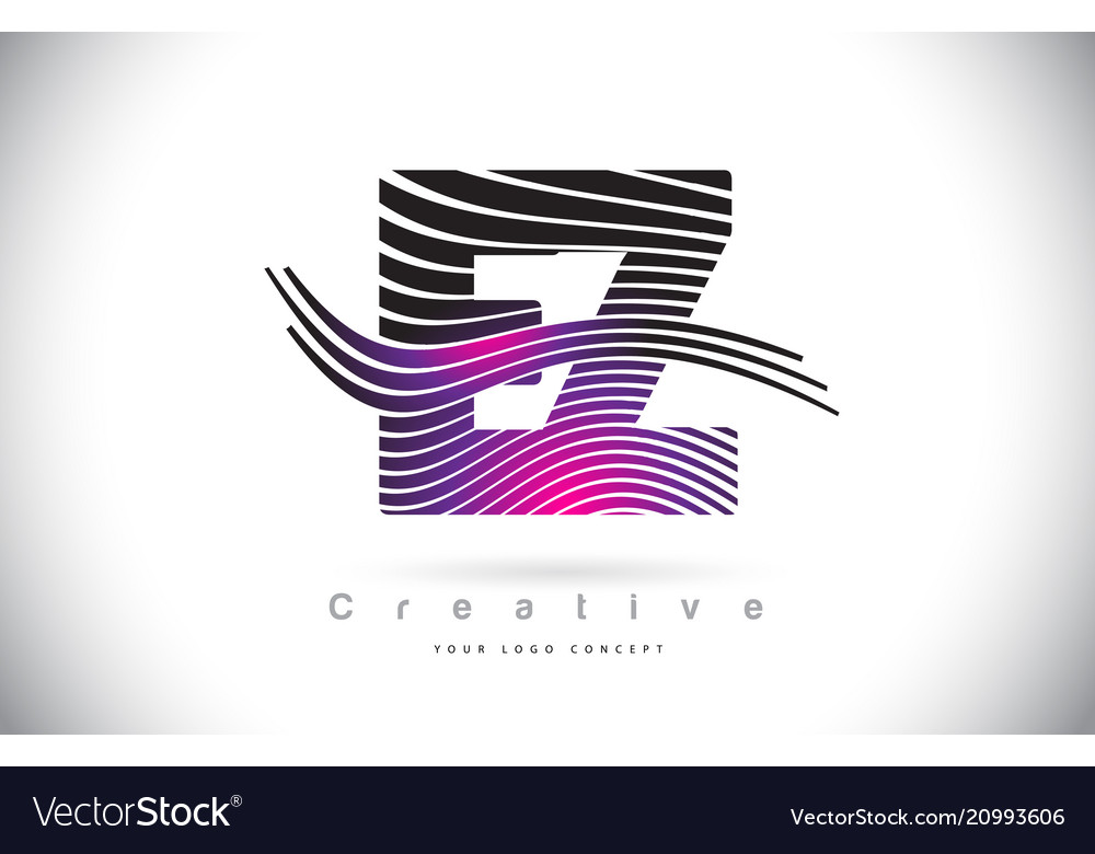 Ez e z zebra texture letter logo design