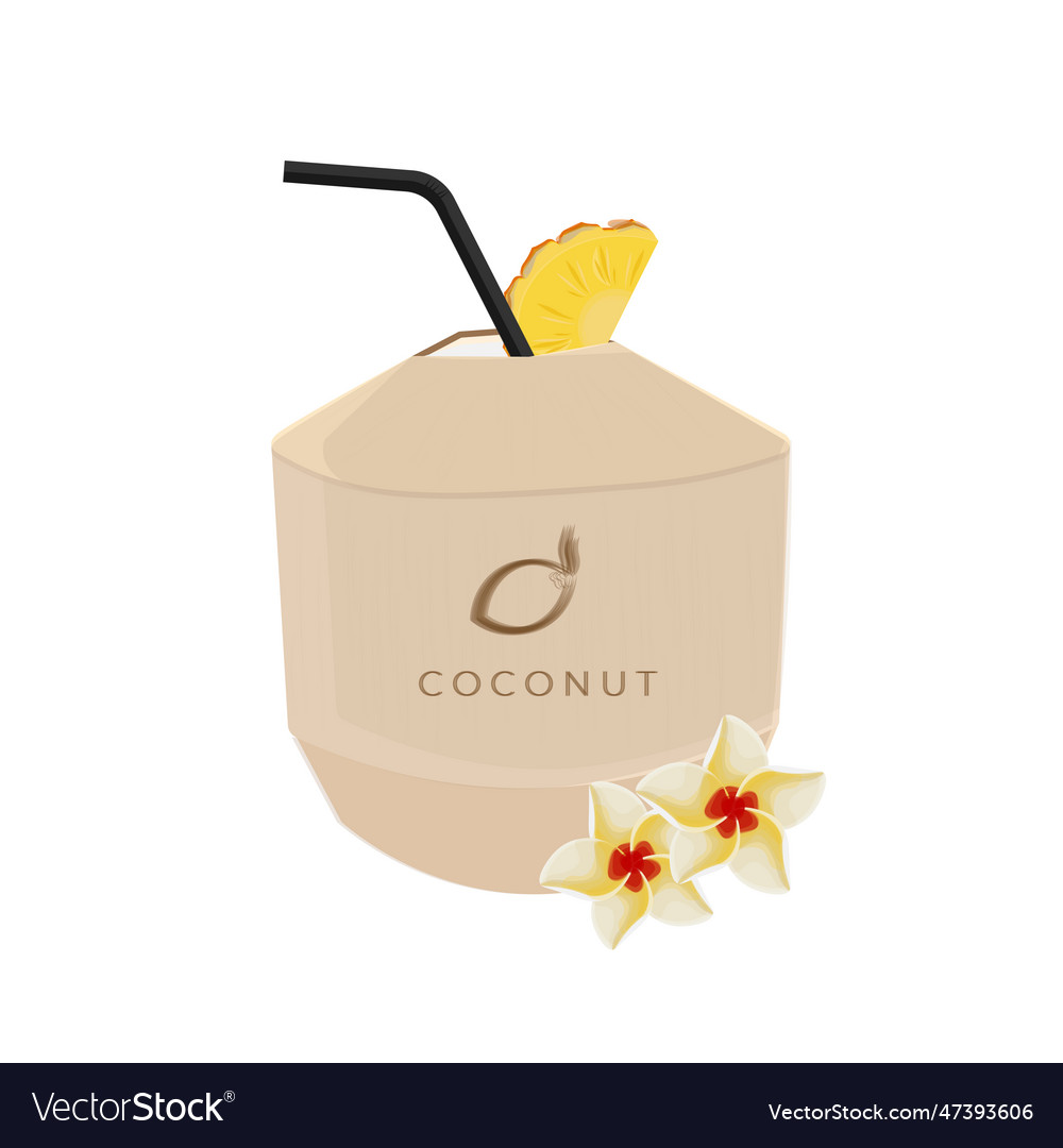 Fresh drinks from young coconuts Royalty Free Vector Image