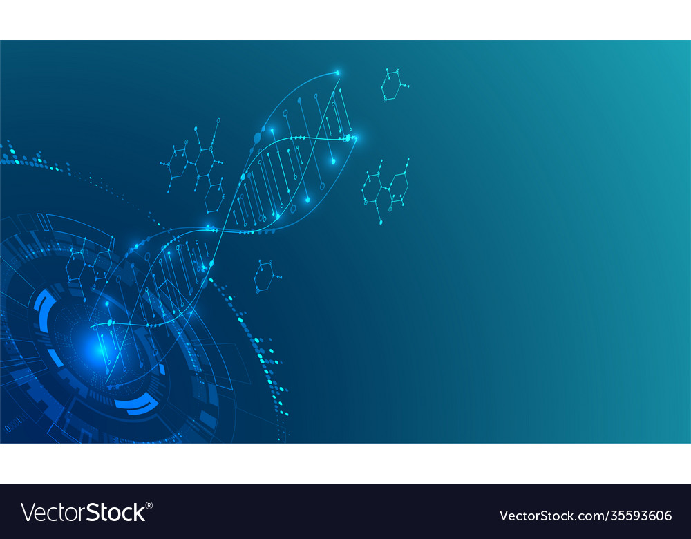 Isometric science concept abstract dna technology Vector Image