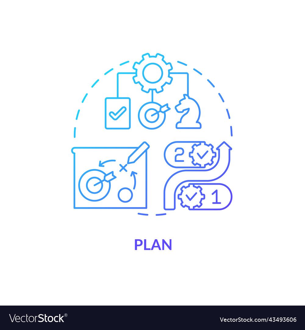 Plan blue gradient concept icon Royalty Free Vector Image