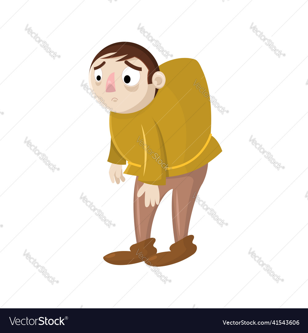 Vector Clipart Sad Cartoon Vector Hunchback Vector Illustration | The ...