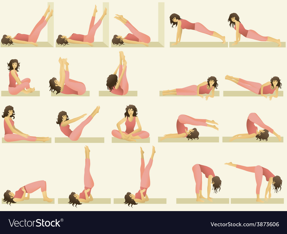 Set Of Simple Gymnastic Exercises Royalty Free Vector Image