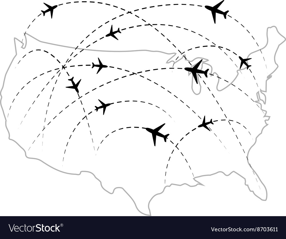 Map Of Usa With Air Routes Top Brands | pwponderings.com