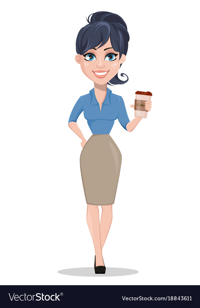 Business woman holding cup of coffee Royalty Free Vector