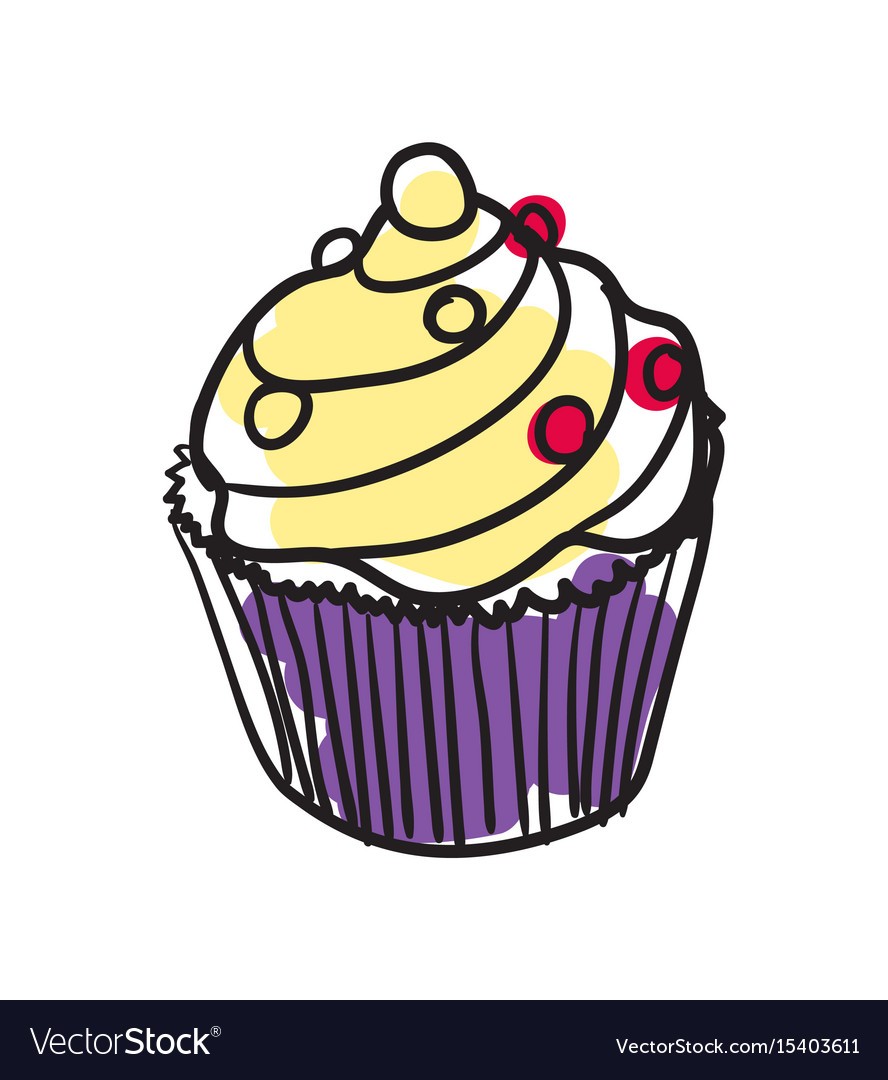 English dessert hand drawn isolated icon