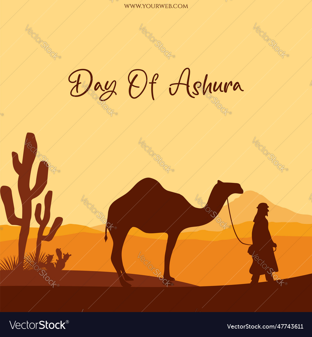 Happy ashura day flat design Royalty Free Vector Image