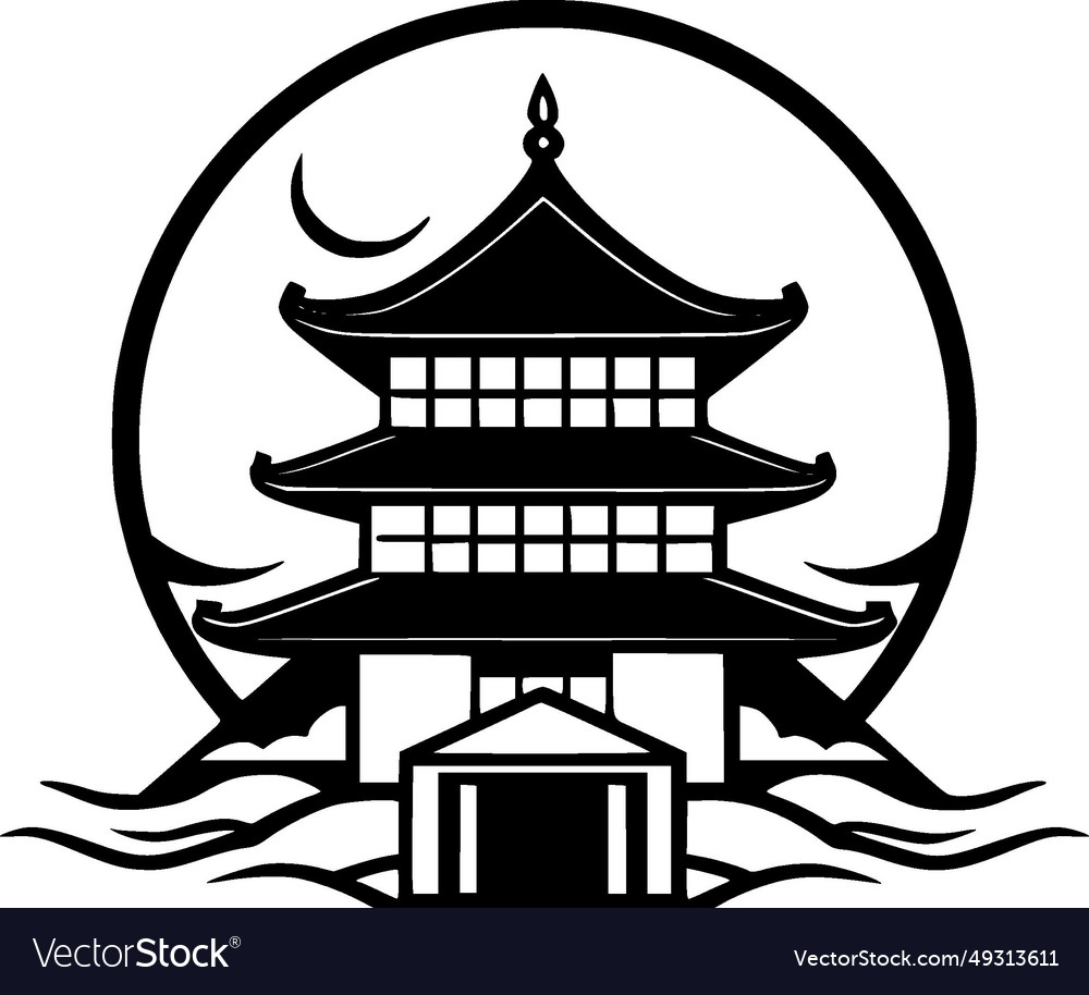 Japan - black and white Royalty Free Vector Image