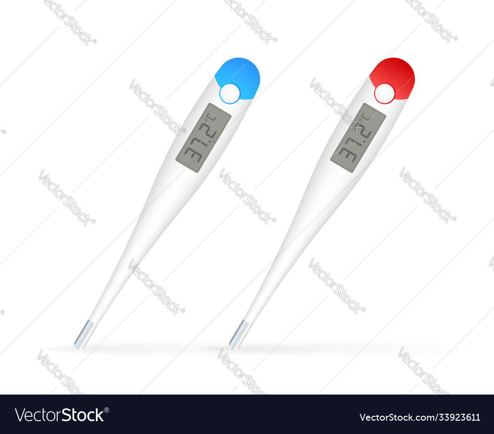 Medical thermometer on a white