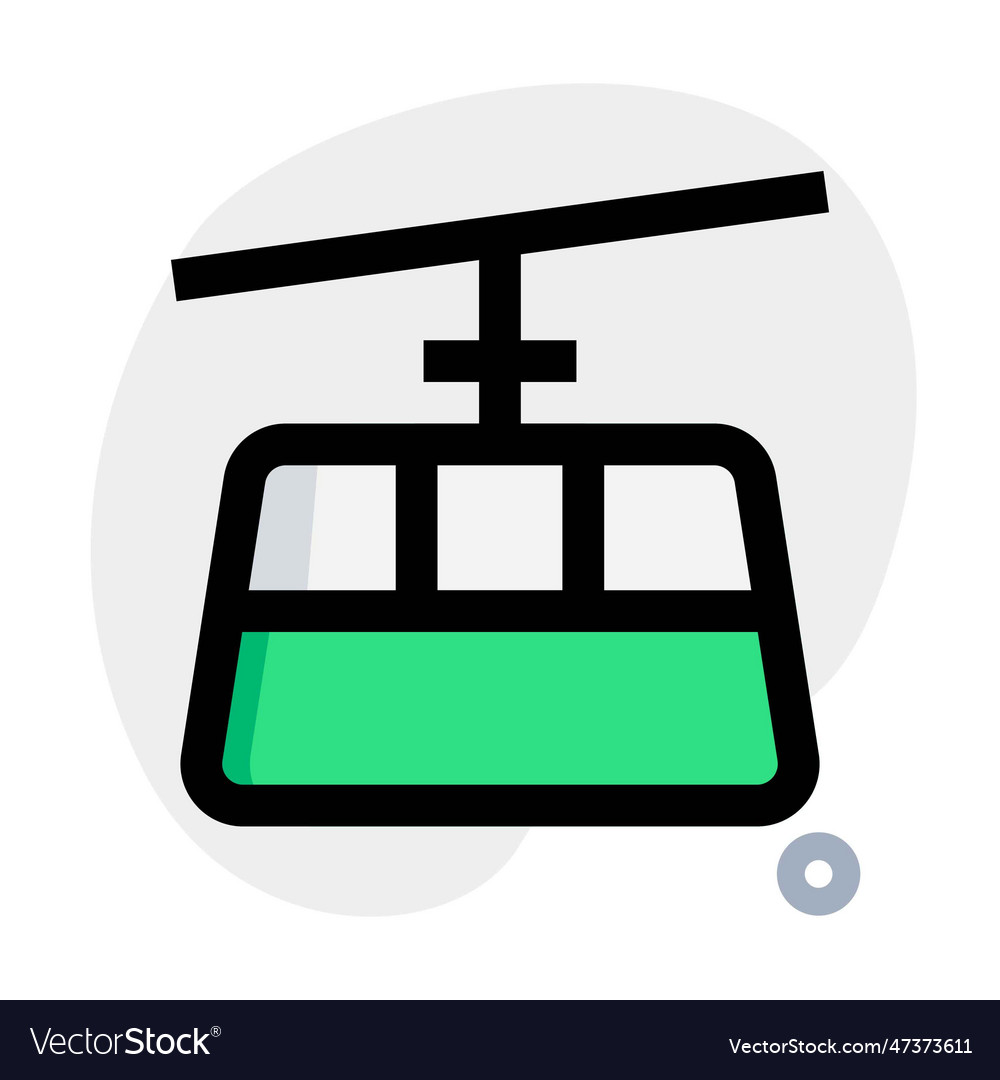 Sloping cable car attached to the wire