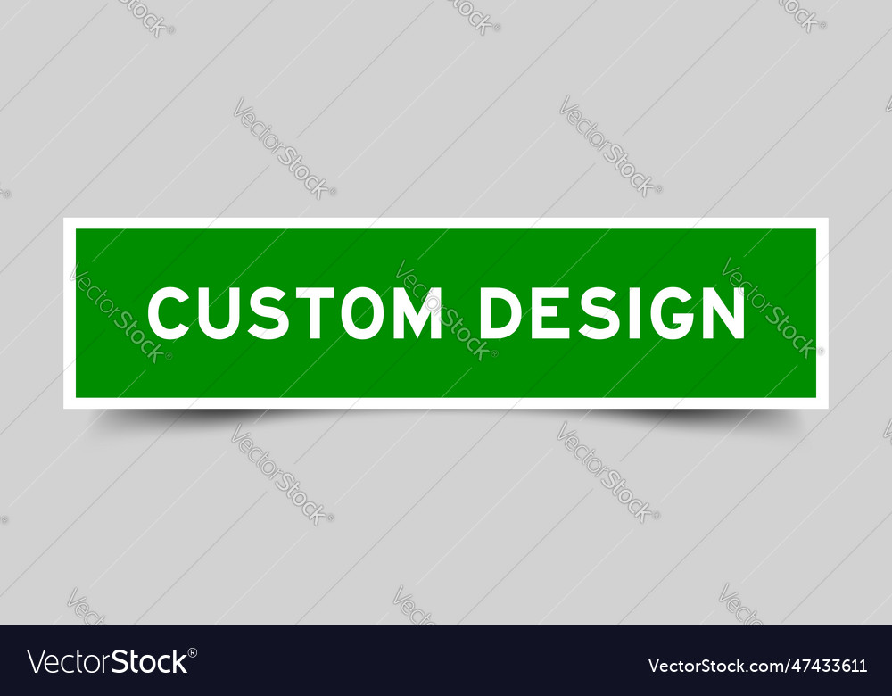 Sticker label with word custom design in green Vector Image