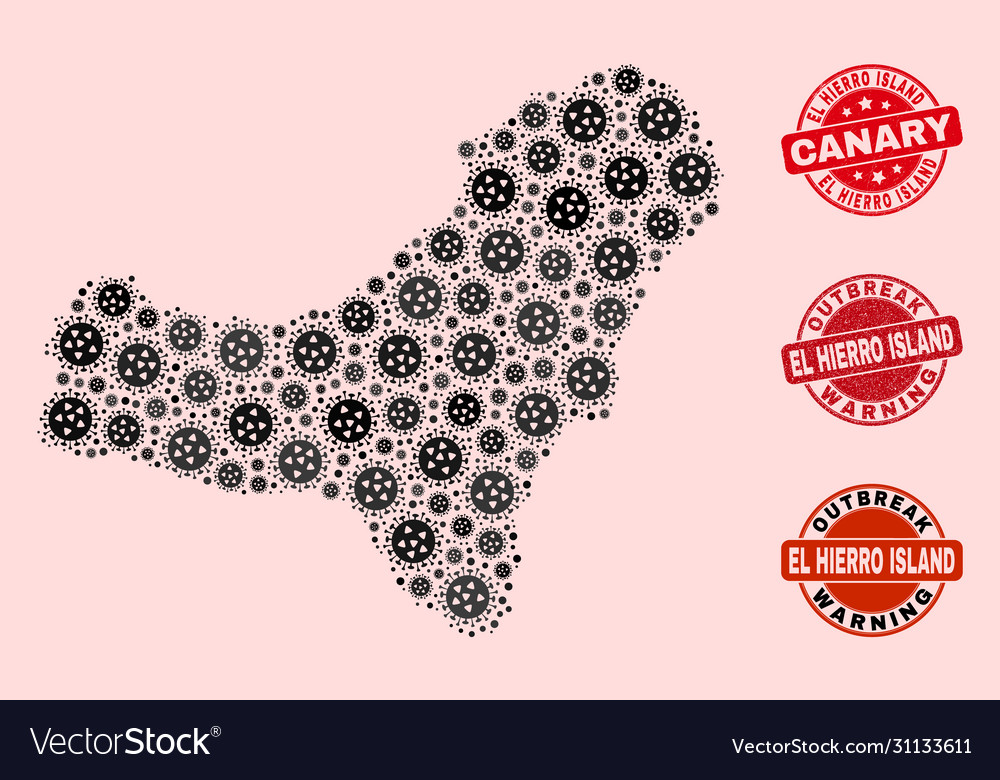 Virus composition mosaic el hierro island map