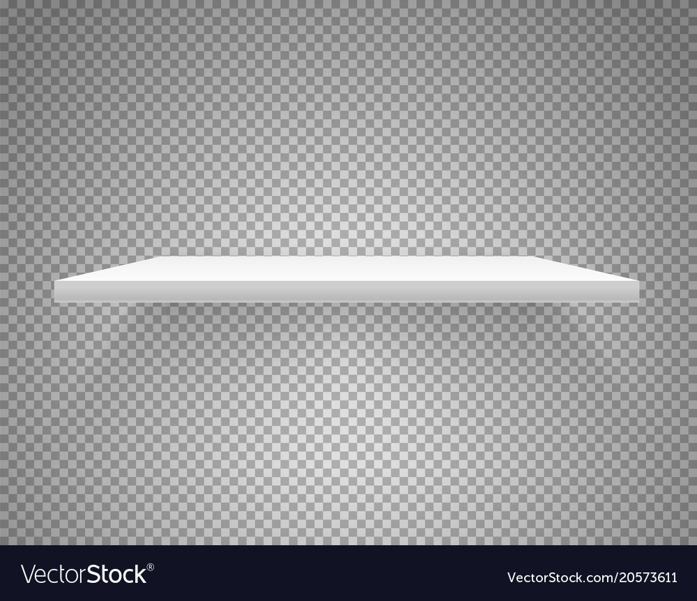 White Shelf Isolated On Transparent Background Vector Image