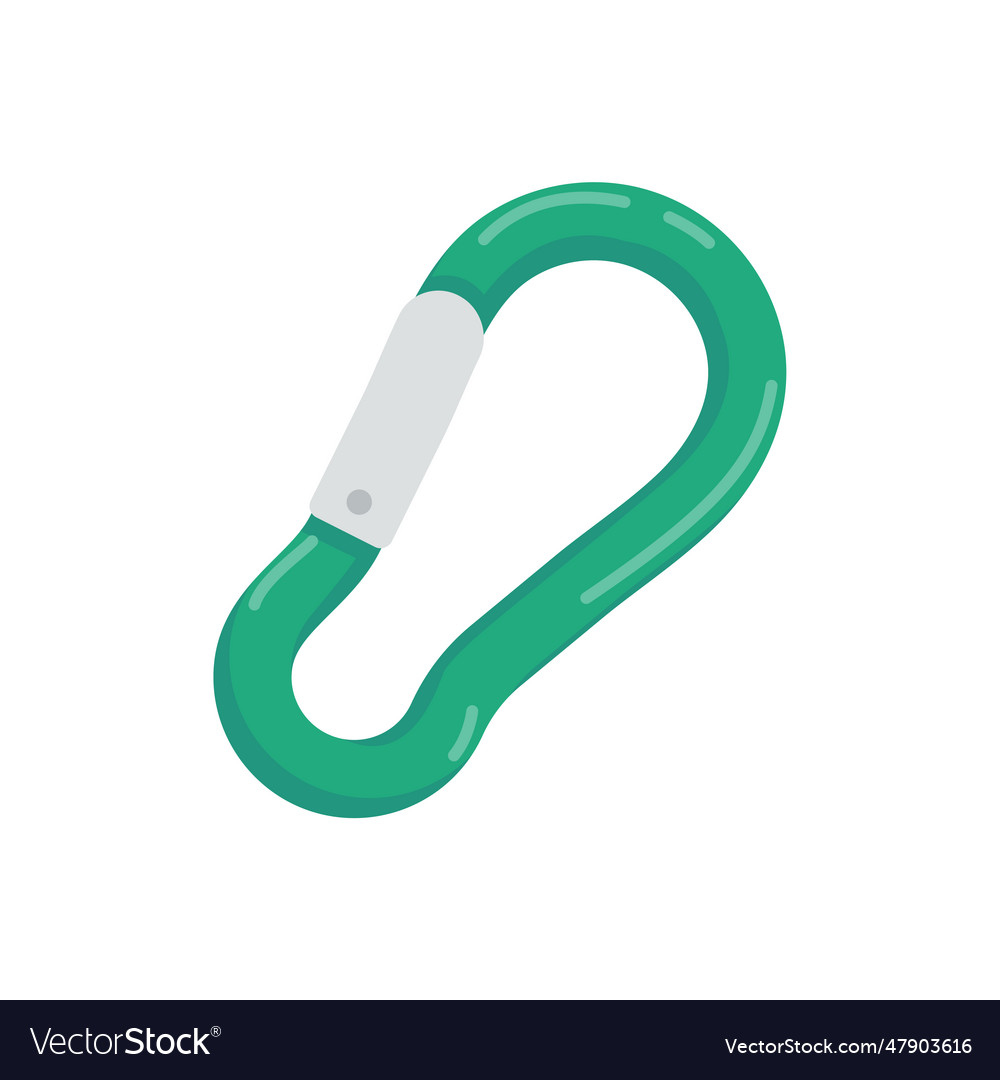 Carabiner lock metal for tying ropes Royalty Free Vector